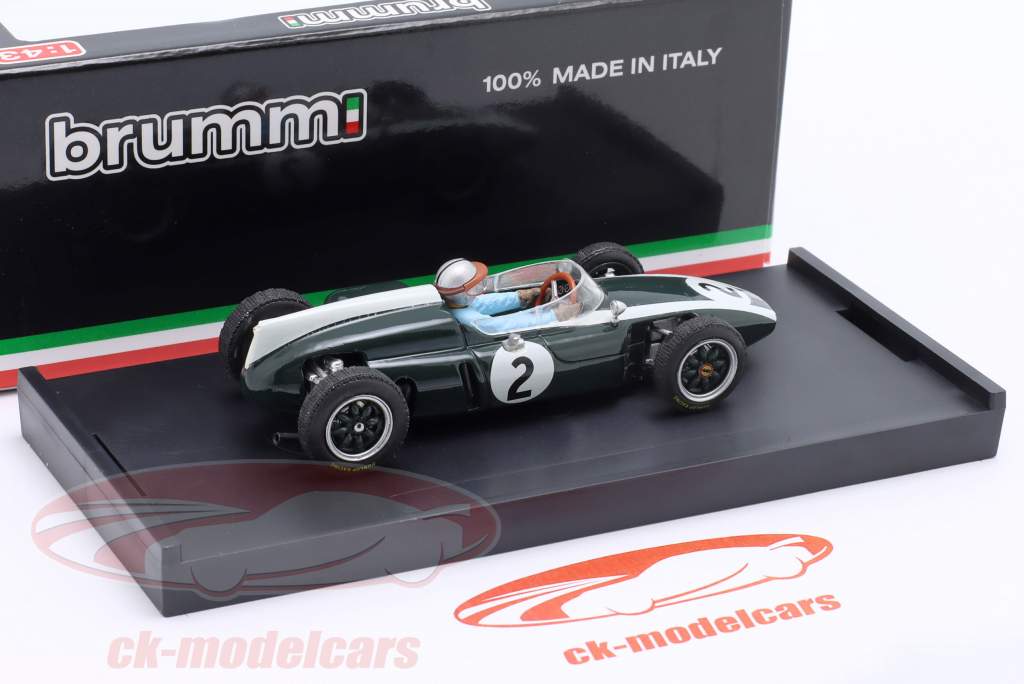 Bruce McLaren Cooper T53 #2 britisk GP formel 1 1960 med førerfigur 1:43 Brumm