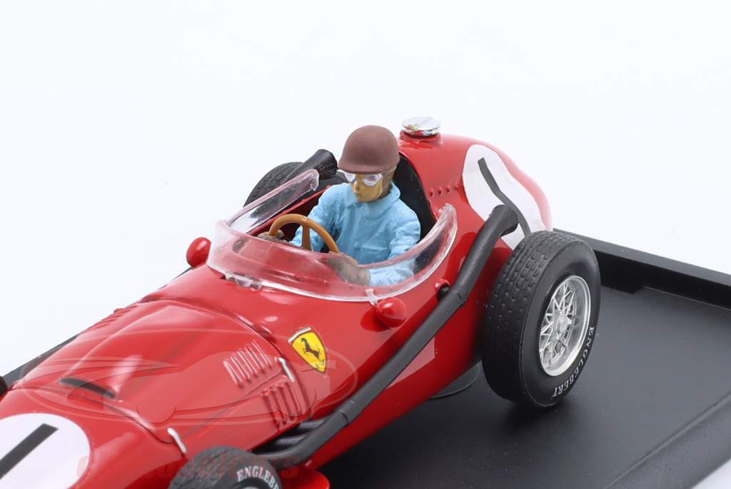 P. Collins Ferrari 246 #1 vinder britisk GP formel 1 1958 med førerfigur 1:43 Brumm