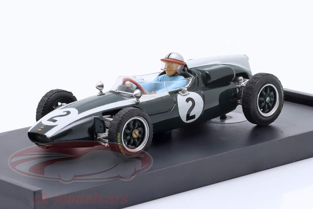 Bruce McLaren Cooper T53 #2 britisk GP formel 1 1960 med førerfigur 1:43 Brumm