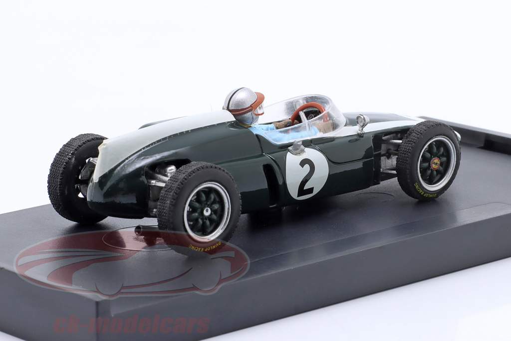 Bruce McLaren Cooper T53 #2 britisk GP formel 1 1960 med førerfigur 1:43 Brumm