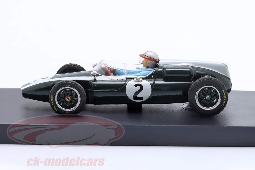 Bruce McLaren Cooper T53 #2 britisk GP formel 1 1960 med førerfigur 1:43 Brumm