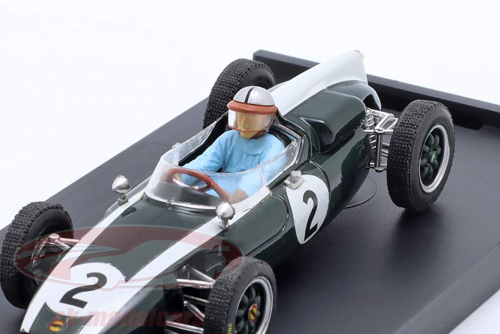 Bruce McLaren Cooper T53 #2 britisk GP formel 1 1960 med førerfigur 1:43 Brumm