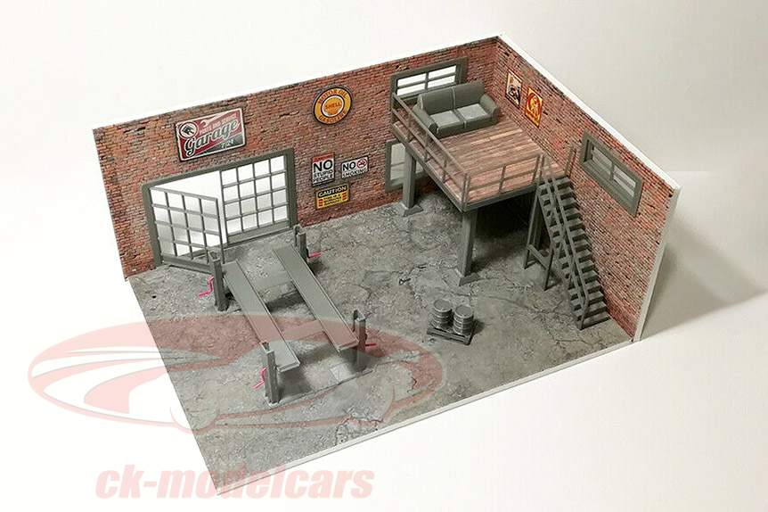 ジオラマキット 二階 れんが造りのガレージ 1:43 Dioramatoys