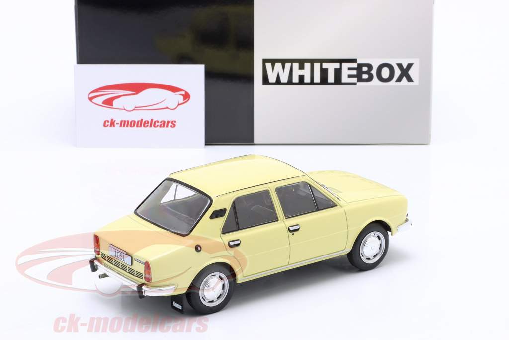 Skoda 105L Byggeår 1976 lysegul 1:24 WhiteBox