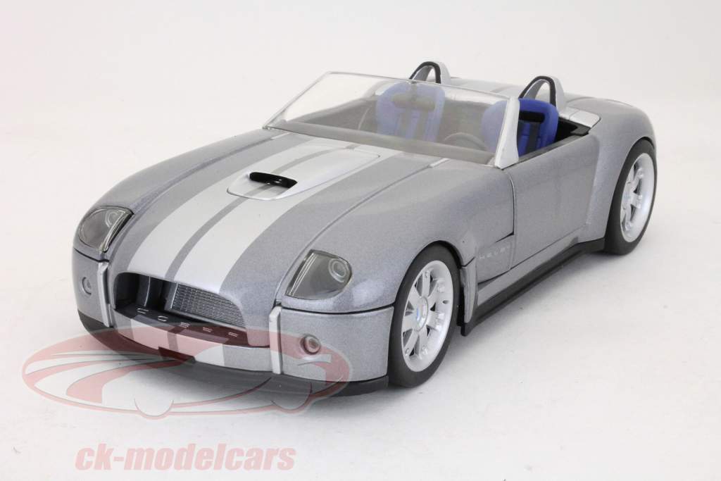 Ford Shelby Cobra Concept  silver metallic with silver stripes 1:18 HotWheels