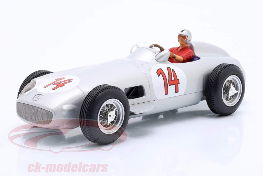 S. Moss Mercedes-Benz W196 #14 2nd Belgium GP formula 1 1955 with driver figure 1:18 WERK83