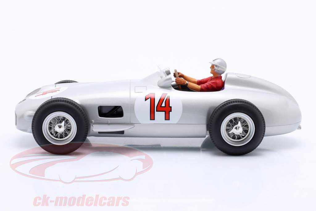 S. Moss Mercedes-Benz W196 #14 2nd Belgium GP formula 1 1955 with driver figure 1:18 WERK83