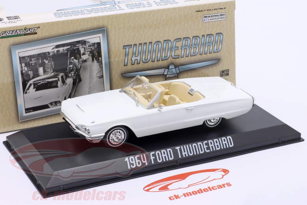 Ford Thunderbird convertible ouvrir Année de construction 1964 blanc 1:43 Greenlight