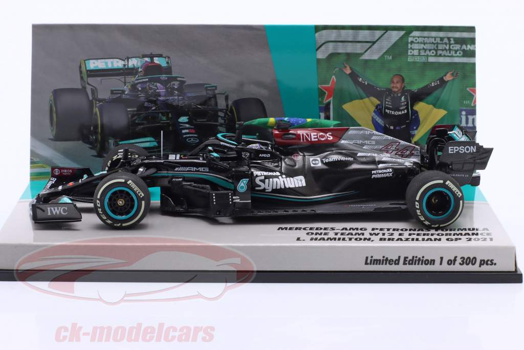 L. Hamilton Mercedes-AMG F1 W12 #44 gagnant Brésil GP formule 1 2021 1:43 Minichamps