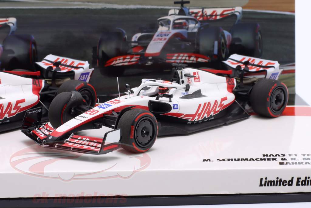 2-Car Set Schumacher #47 & Magnussen #20 Bahreïn GP formule 1 2022 1:43 Minichamps