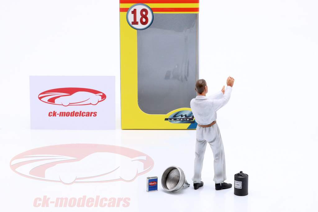 mécanicien Lucien dans blanc combinaison années 1930 Années chiffre 1:18 LeMansMiniatures