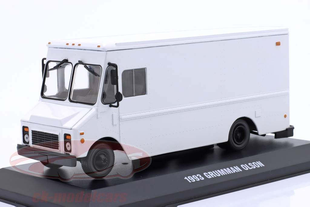 Grumman Olson varevogn Byggeår 1993 hvid 1:43 Greenlight