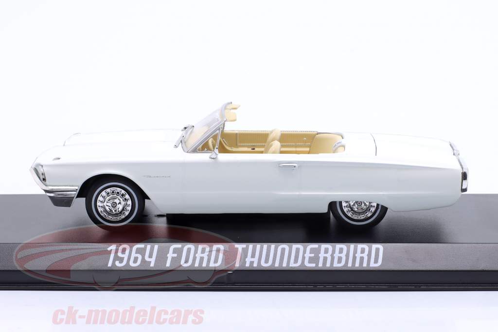Ford Thunderbird cabriolet open Bouwjaar 1964 wit 1:43 Greenlight