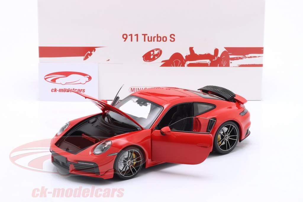 Porsche 911 (992) Turbo S Coupe Sport Design 2021 guardias rojo 1:18 Minichamps