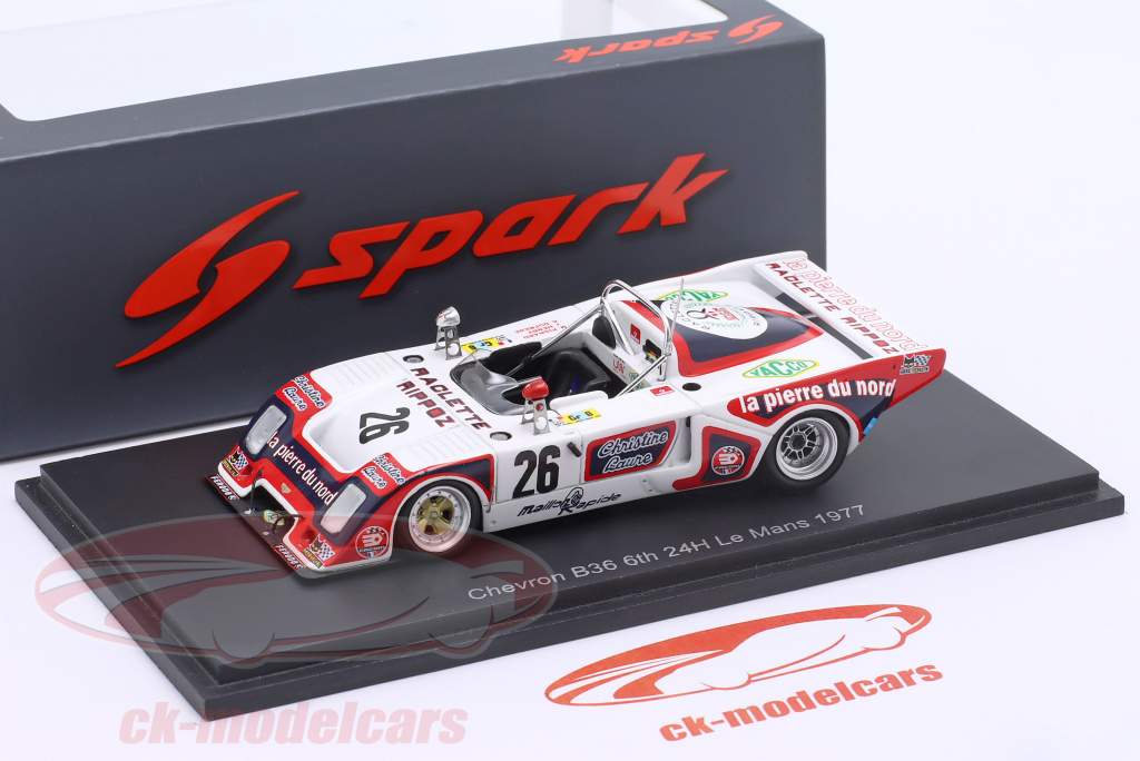 Chevron B36 #26 gagnant Classe S2.0 24h LeMans 1977 ROC 1:43 Spark