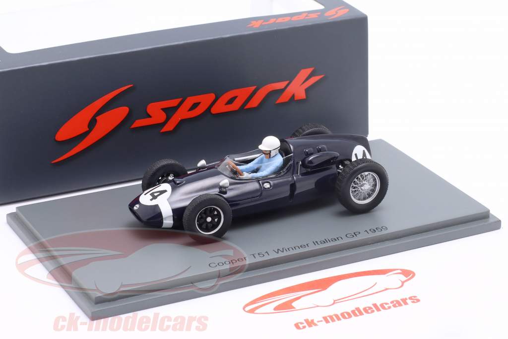 Stirling Moss Cooper T51 #14 vinder italiensk GP formel 1 1959 1:43 Spark
