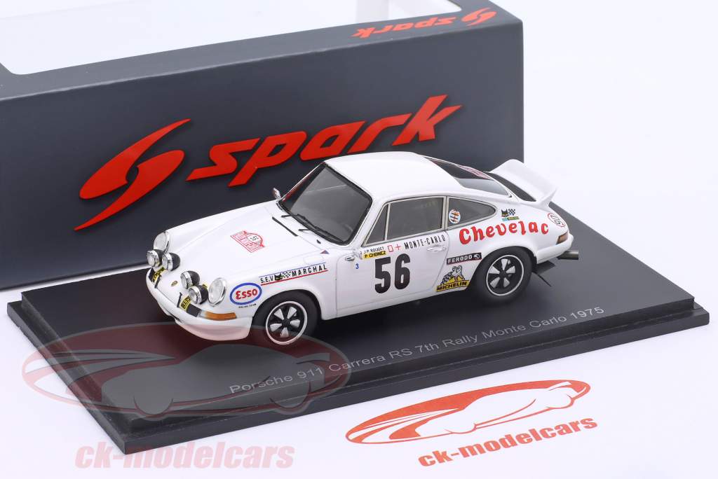 Porsche 911 Carrera RSR 2.8 #56 7ème Rallye Monte Carlo 1975 Rouget, Chonez 1:43 Spark