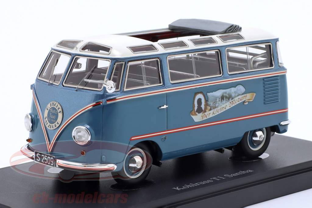 Kohlruss T1 Samba Det lille Mozart Byggeår 1955 blå 1:43 AutoCult