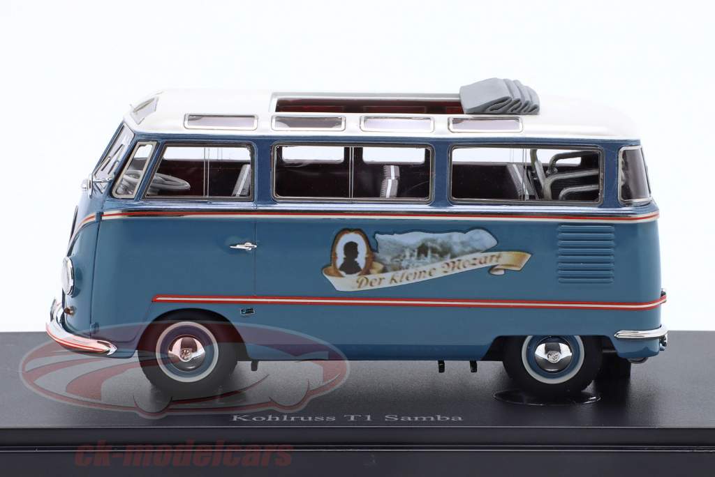 Kohlruss T1 Samba Det lille Mozart Byggeår 1955 blå 1:43 AutoCult