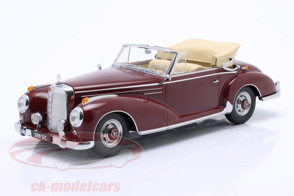 Mercedes-Benz 300 SC convertible ouvrir (W188) Année de construction 1957 rouge foncé 1:18 KK-Scale