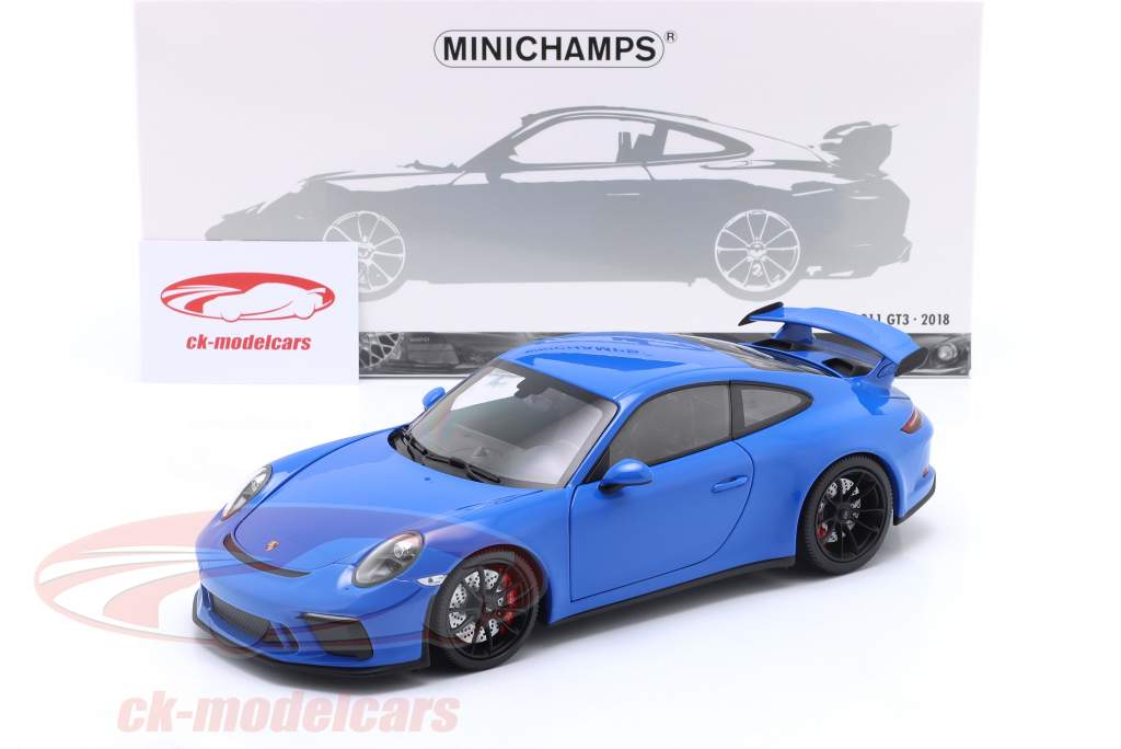 Porsche 911 (991 II) GT3 Año de construcción 2018 azul 1:18 Minichamps