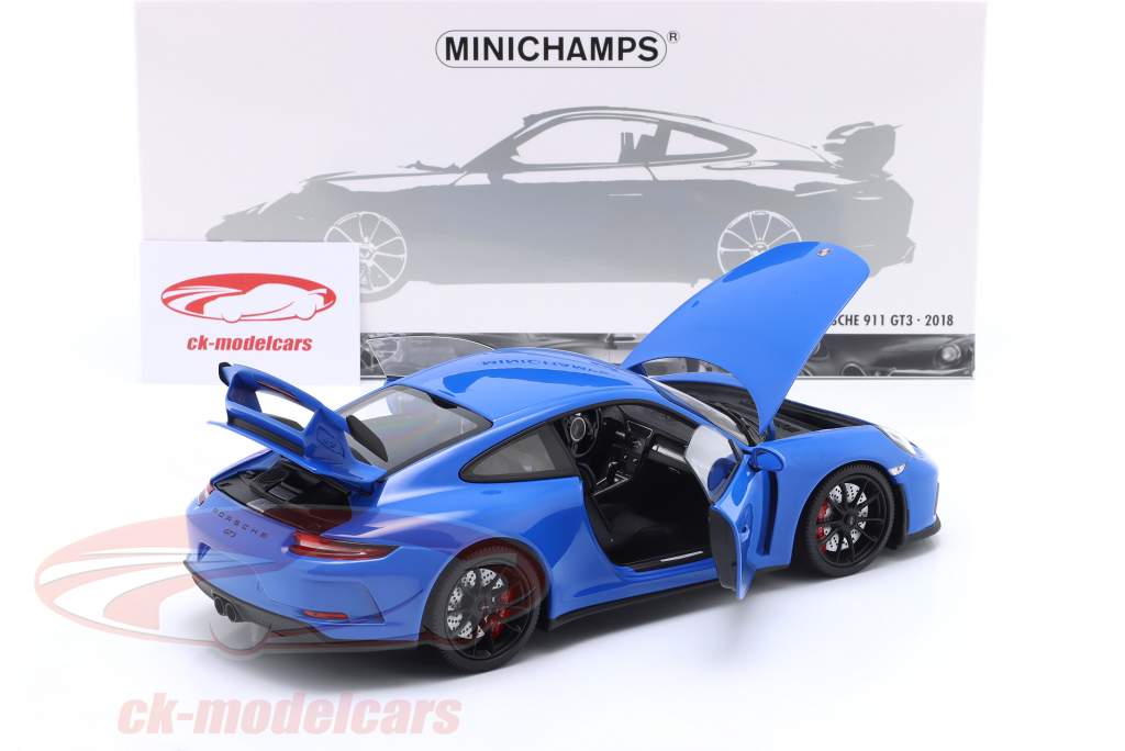 Porsche 911 (991 II) GT3 Año de construcción 2018 azul 1:18 Minichamps