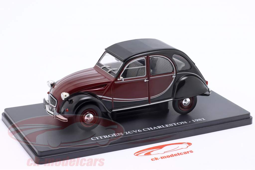 Citroen 2CV6 Charleston Année de construction 1982 rouge foncé / noir 1:24 Ixo