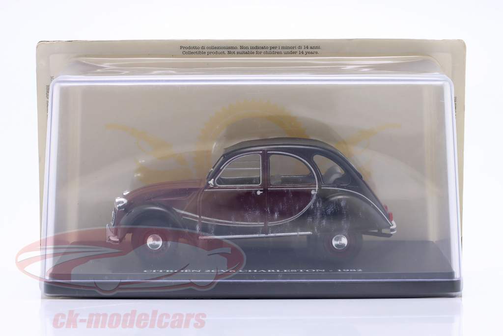 Citroen 2CV6 Charleston Byggeår 1982 mørkerød / sort 1:24 Ixo