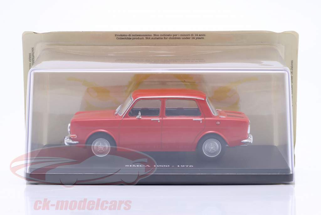 Simca 1000 Année de construction 1976 rouge 1:24 Ixo