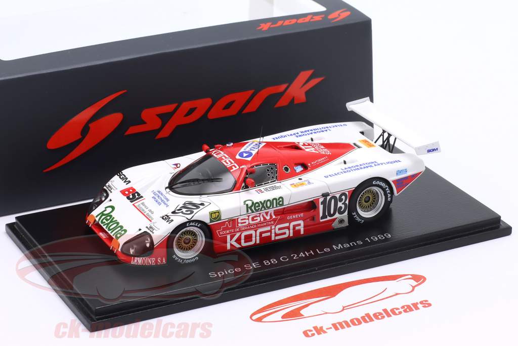 Spice SE88C #103 24h LeMans 1989 France Prototeam 1:43 Spark