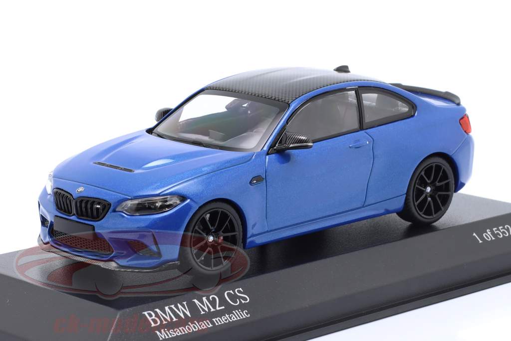 BMW M2 CS (F87) 2020 bleu misano / noir jantes 1:43 Minichamps