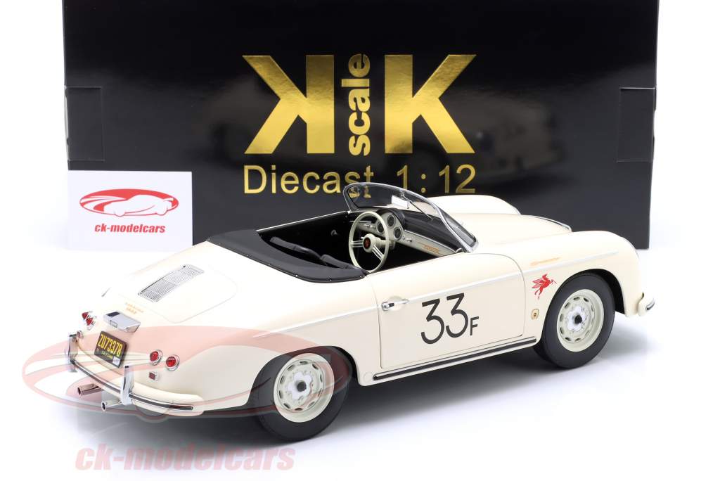 Porsche 356 A Speedster James Dean #33 Byggeår 1955 hvid 1:12 KK-Scale