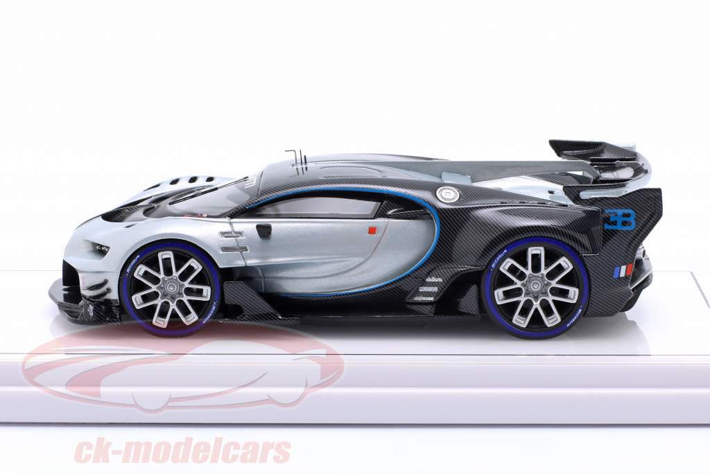 Bugatti Vision Gran Turismo year 2015 silver / carbon 1:43 TrueScale