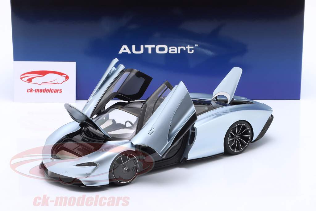 McLaren Speedtail Byggeår 2020 frozen blue 1:18 AUTOart