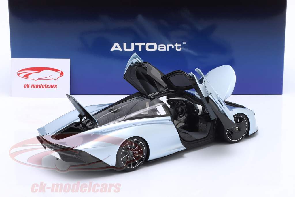 McLaren Speedtail year 2020 frozen blue 1:18 AUTOart