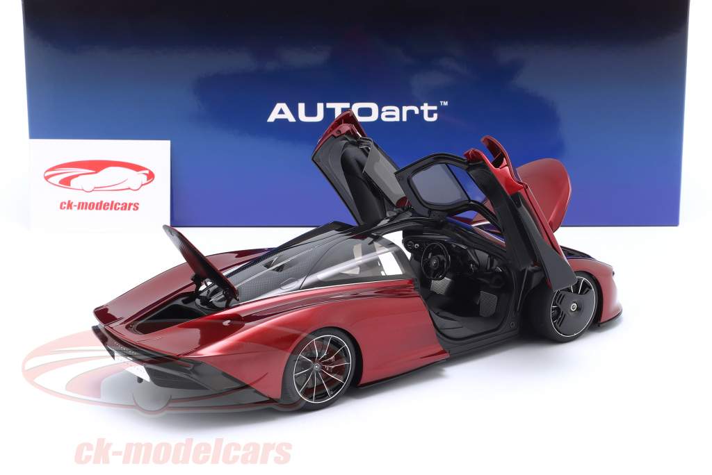 McLaren Speedtail ano de construção 2020 vulcão vermelho 1:18 AUTOart