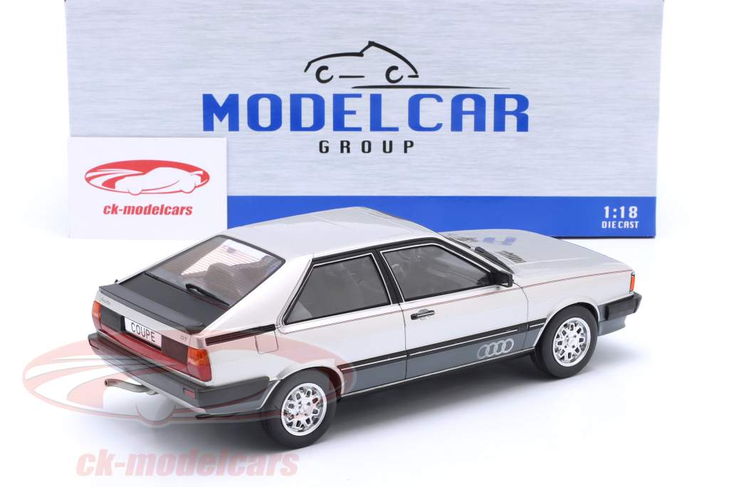 Audi Coupe GT Byggeår 1980 sølv 1:18 ModelCar Group