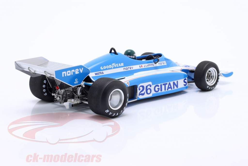 Jacques Laffite Ligier JS7 #26 winnaar Zweden GP formule 1 1977 1:18 Spark