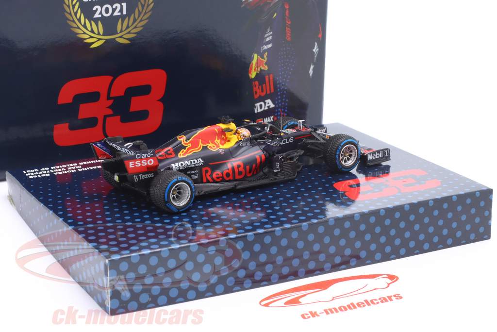 M. Verstappen Red Bull Racing RB16B #33 vinder Spa formel 1 Verdensmester 2021 1:43 Minichamps