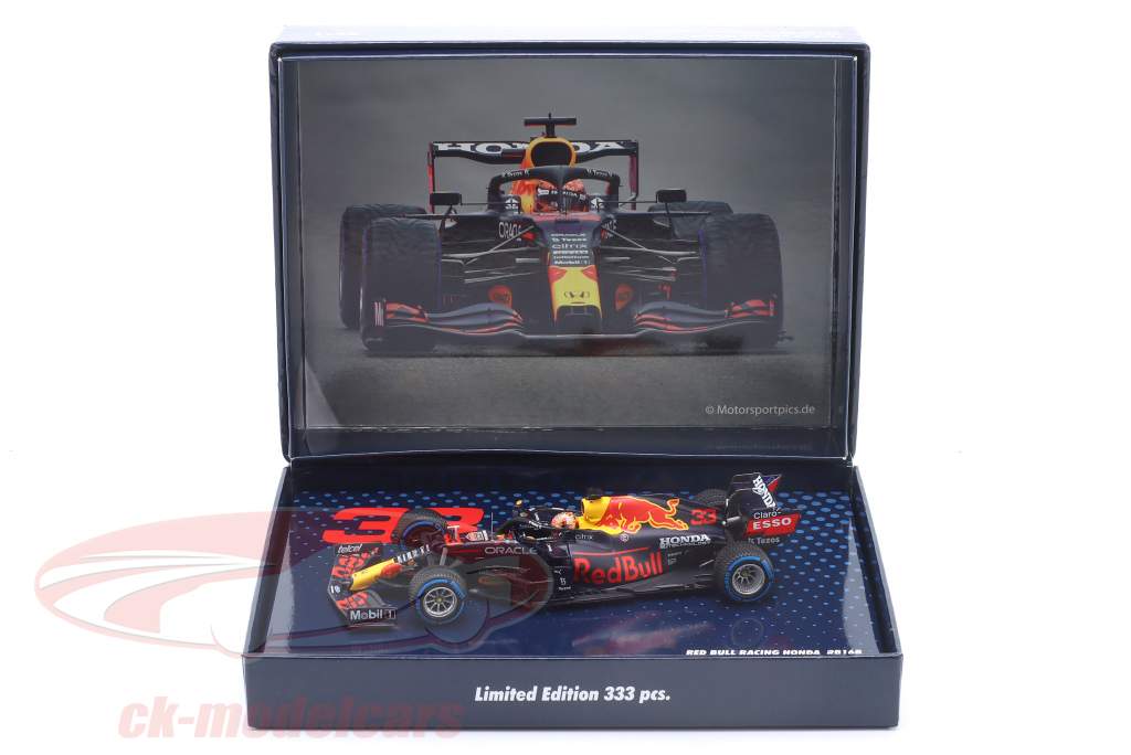 M. Verstappen Red Bull Racing RB16B #33 vinder Spa formel 1 Verdensmester 2021 1:43 Minichamps