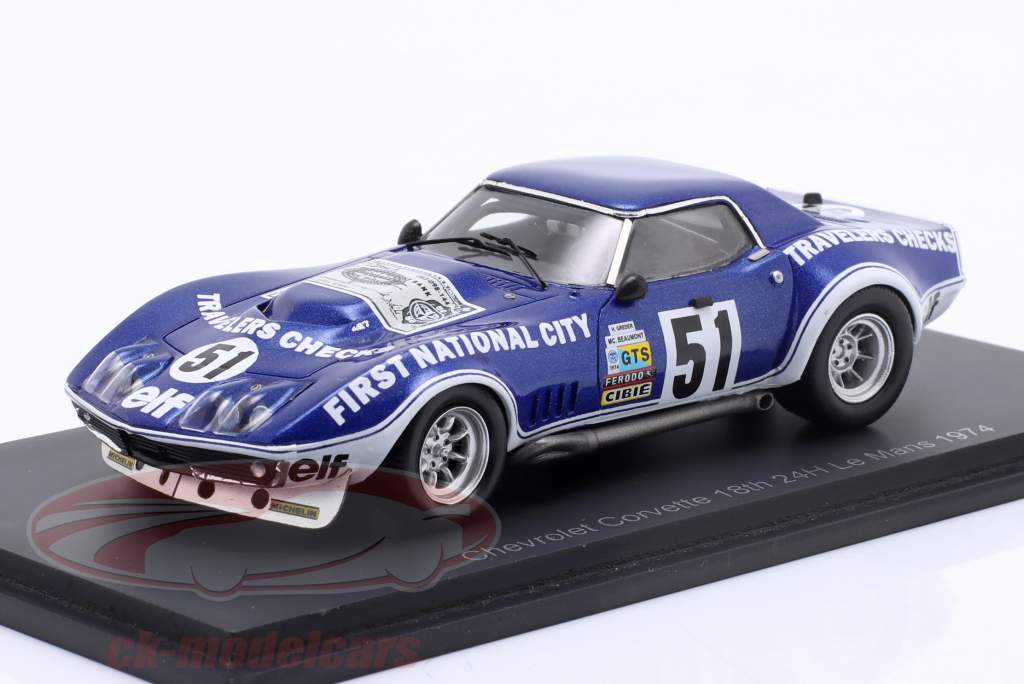 Chevrolet Corvette C3 #51 24h LeMans 1974 Greder, Beaumont 1:43 Spark