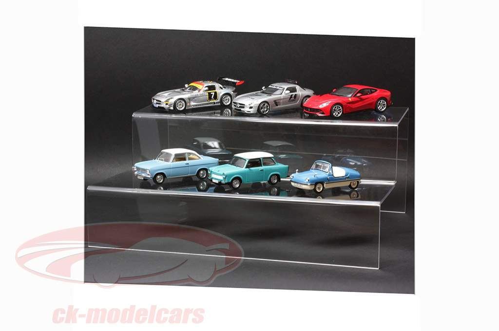 透明模型车展示台阶 - 2 阶梯用于车模比例 1:43 SAFE