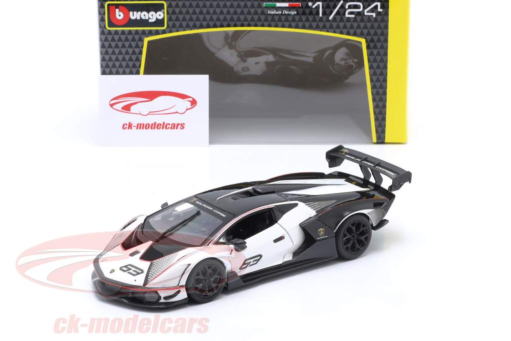 Lamborghini Essenza SCV12 Byggeår 2021 hvid metallisk / sort 1:24 Bburago