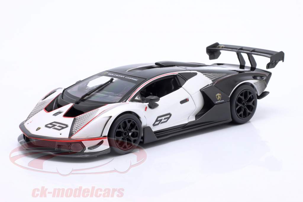 Lamborghini Essenza SCV12 Bouwjaar 2021 wit metalen / zwart 1:24 Bburago