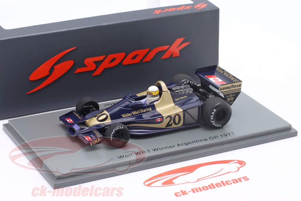 Jody Scheckter Wolf WR1 #20 gagnant Argentine GP formule 1 1977 1:43 Spark