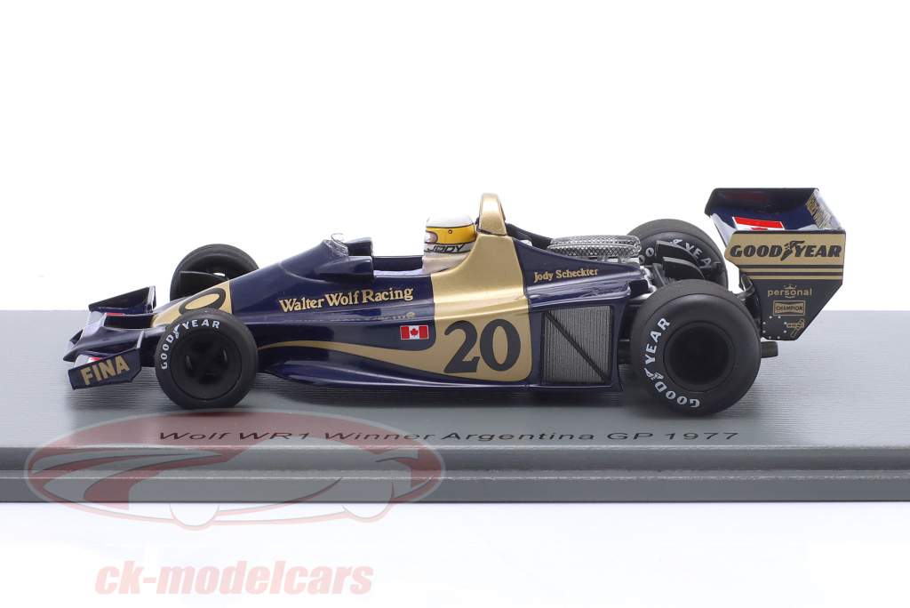 Jody Scheckter Wolf WR1 #20 winnaar Argentinië GP formule 1 1977 1:43 Spark