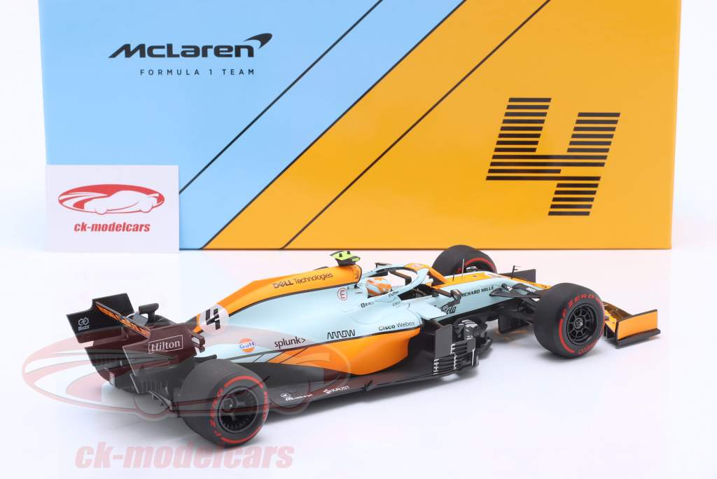 公式ファッションブランド通販サイト Minichamps 1:18 Lando Norris McLaren MCL35M Gulf #4 3位 ミニカー