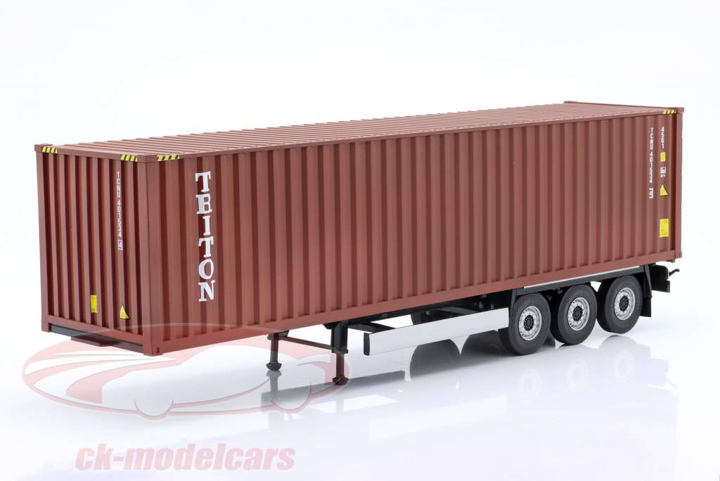 container trailer 40Ft. mørkerød 1:24 Solido