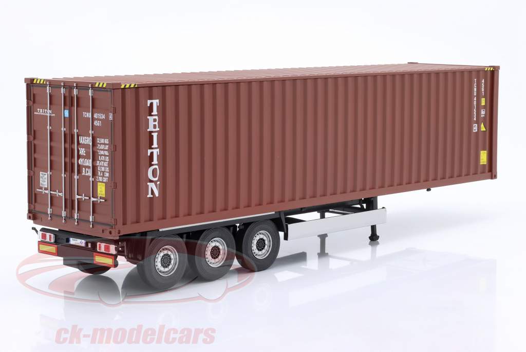 remolque contenedor 40Ft. rojo oscuro 1:24 Solido
