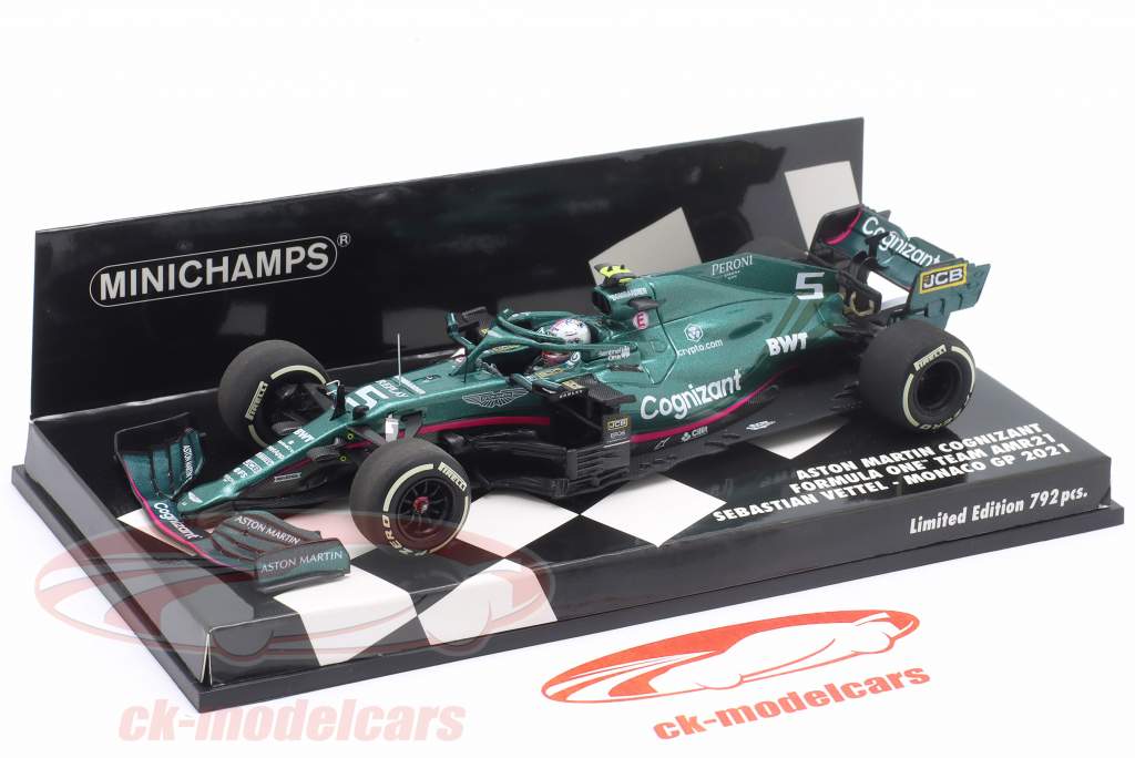 S. Vettel Aston Martin AMR21 #5 5th Monaco GP formula 1 2021 1:43 Minichamps
